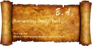 Barancsy Amábel névjegykártya